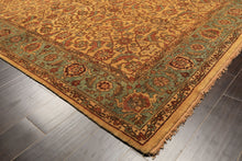 6x9 Gold, Turquoise, Rust Color Hand Knotted Oushak Wool Traditional Oriental Rug