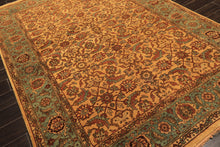 6x9 Gold, Turquoise, Rust Color Hand Knotted Oushak Wool Traditional Oriental Rug