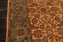 6x9 Gold, Turquoise, Rust Color Hand Knotted Oushak Wool Traditional Oriental Rug