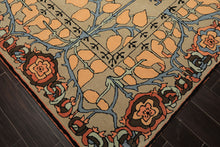 Multi Size Beige Peach Blue Color Hand Tufted Arts & Crafts Wool Transitional Oriental Rug