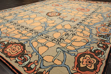 Multi Size Beige Peach Blue Color Hand Tufted Arts & Crafts Wool Transitional Oriental Rug