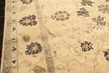 9x12 Beige, Brown, Chocolate Color Hand Knotted Oushak New Zealand Wool Transitional Oriental Rug