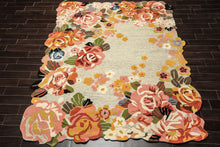 8x10 Mint, Blush, Gold Color Hand Tufted Irregular Rug Wool Modern & Contemporary Oriental Rug