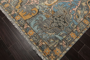 LoomBloom Multi Sizes Gray Hand Knotted Transitional Oushak Arts & Crafts Wool Oriental Area Rug