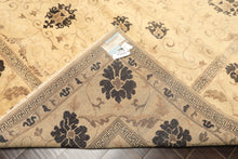 9x12 Beige, Brown, Chocolate Color Hand Knotted Oushak New Zealand Wool Transitional Oriental Rug