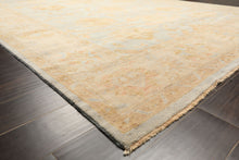 8x10 Blue, Slate, Taupe Color Hand Knotted Oushak Wool Transitional Oriental Rug