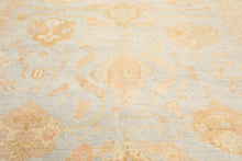 8x10 Blue, Slate, Taupe Color Hand Knotted Oushak Wool Transitional Oriental Rug