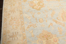 8x10 Blue, Slate, Taupe Color Hand Knotted Oushak Wool Transitional Oriental Rug