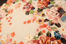 8x10 Ivory, Blush, Green Color Hand Tufted Irregular Rug Wool Modern & Contemporary Oriental Rug