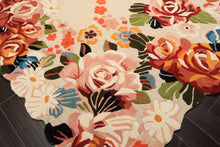 8x10 Ivory, Blush, Green Color Hand Tufted Irregular Rug Wool Modern & Contemporary Oriental Rug