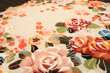 8x10 Ivory, Blush, Green Color Hand Tufted Irregular Rug Wool Modern & Contemporary Oriental Rug