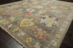 LoomBloom Multi Sizes Taupe Hand Knotted Transitional  Arts & Crafts Oushak Wool Oriental Area Rug