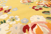 Multi Size Lime Ivory Taupe Color Hand Tufted Irregular Rug Wool Modern & Contemporary Oriental Rug