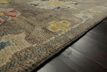 LoomBloom Multi Sizes Taupe Hand Knotted Transitional  Arts & Crafts Oushak Wool Oriental Area Rug