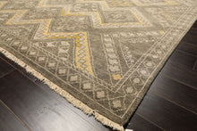 8x10 Mossy Gray, Gold, Muted earth tones Color Hand Knotted Oushak Wool Transitional Oriental Rug