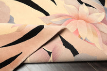 4x6 Ivory, Taupe, Lavender Color Hand Knotted Chinese Art Deco Wool Transitional Oriental Rug