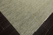 LoomBloom Multi Sizes Sage Hand Knotted Contemporary  Tibetan Geometric Wool & Bamboo Silk  Oriental Area Rug