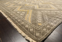 8x10 Mossy Gray, Gold, Muted earth tones Color Hand Knotted Oushak Wool Transitional Oriental Rug