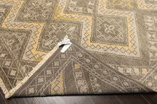 8x10 Mossy Gray, Gold, Muted earth tones Color Hand Knotted Oushak Wool Transitional Oriental Rug