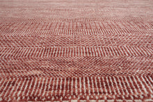 LoomBloom Multi Sizes Raspberry Hand Knotted Contemporary  Tibetan Geometric Wool & Bamboo Silk  Oriental Area Rug