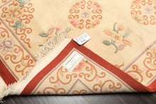 4x6 Beige, Caramel, Taupe Color Hand Knotted Chinese Art Deco Wool Traditional Oriental Rug