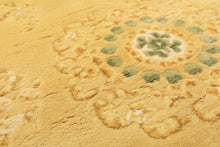 4x6 Gold, Ivory, Sage Color Hand Knotted Indo Tibetan Wool Traditional Oriental Rug