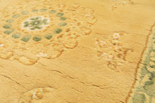 4x6 Gold, Ivory, Sage Color Hand Knotted Indo Tibetan Wool Traditional Oriental Rug