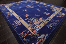 LoomBloom  Multi Sizes Royal Blue Hand Tufted Pictorial Chinese Art Deco New Zealand Wool Oriental Area Rug