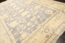 9x12 Gray, Ivory, Washed out Muted earth tones Color Hand Knotted Oushak New Zealand Wool Transitional Oriental Rug