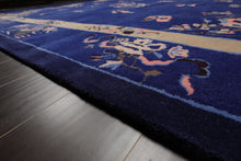 LoomBloom  Multi Sizes Royal Blue Hand Tufted Pictorial Chinese Art Deco New Zealand Wool Oriental Area Rug