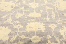 9x12 Gray, Ivory, Washed out Muted earth tones Color Hand Knotted Oushak New Zealand Wool Transitional Oriental Rug
