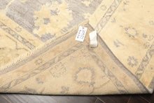 9x12 Gray, Ivory, Washed out Muted earth tones Color Hand Knotted Oushak New Zealand Wool Transitional Oriental Rug