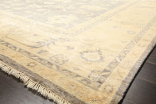 9x12 Gray, Ivory, Washed out Muted earth tones Color Hand Knotted Oushak New Zealand Wool Transitional Oriental Rug