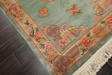 4x6 Celadon, Tan, Caramel Color Hand Knotted Chinese Art Deco Wool Traditional Oriental Rug
