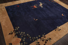 LoomBloom Multi Size Navy Hand Tufted Vase Transitional Chinese Art Deco New Zealand Wool Oriental Area Rug