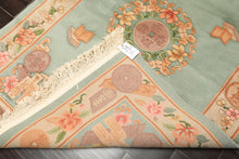 4x6 Celadon, Tan, Caramel Color Hand Knotted Chinese Art Deco Wool Traditional Oriental Rug