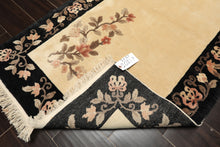 3x5 Beige, Charcoal, Blush Color Hand Knotted Chinese Art Deco Wool Traditional Oriental Rug