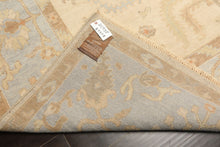 9x12 Ivory, Beige, Aqua Color Hand Knotted Oushak Wool Transitional Oriental Rug