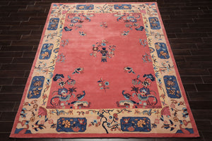 LoomBloom  Multi Sizes  Bubblegum Pink Hand Tufted Floral Vase Chinese Art Deco New Zealand Wool Oriental Area Rug