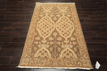 4x6 Moss, Beige, Light Gold Color Hand Knotted Art Deco Wool Arts & Crafts Oriental Rug