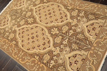 4x6 Moss, Beige, Light Gold Color Hand Knotted Art Deco Wool Arts & Crafts Oriental Rug