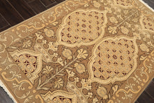 4x6 Moss, Beige, Light Gold Color Hand Knotted Art Deco Wool Arts & Crafts Oriental Rug