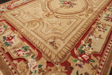 4x6 Beige, Brown, Rose Color Hand Knotted French Aubusson Savonnerie Wool Traditional Oriental Rug