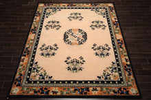 LoomBloom Multi Sizes Beige with Peach Undertone Hand Tufted Medallion Chinese Art Deco New Zealand Wool Oriental Area Rug