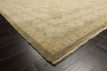 9x11 Brown, Aqua, Beige Color Hand Knotted Chobi Peshawar Wool Transitional Oriental Rug