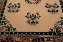 LoomBloom Multi Sizes Beige with Peach Undertone Hand Tufted Medallion Chinese Art Deco New Zealand Wool Oriental Area Rug