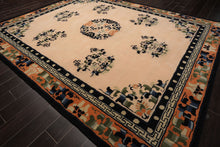 LoomBloom Multi Sizes Beige with Peach Undertone Hand Tufted Medallion Chinese Art Deco New Zealand Wool Oriental Area Rug