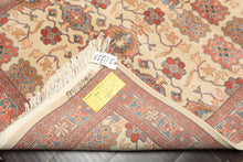 4x6 Ivory, Rose, Brown Color Hand Knotted Indo Kashan New Zealand Wool Traditional Oriental Rug