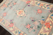 4x6 Celadon, Ivory, Lavender Color Hand Knotted Chinese Art Deco Wool Traditional Oriental Rug