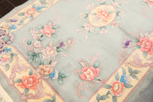 4x6 Celadon, Ivory, Lavender Color Hand Knotted Chinese Art Deco Wool Traditional Oriental Rug